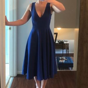 Blue midi cocktail dress